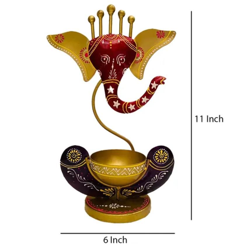 Metal Ganesha Tealight Candle Holder – Intricately Handcrafted