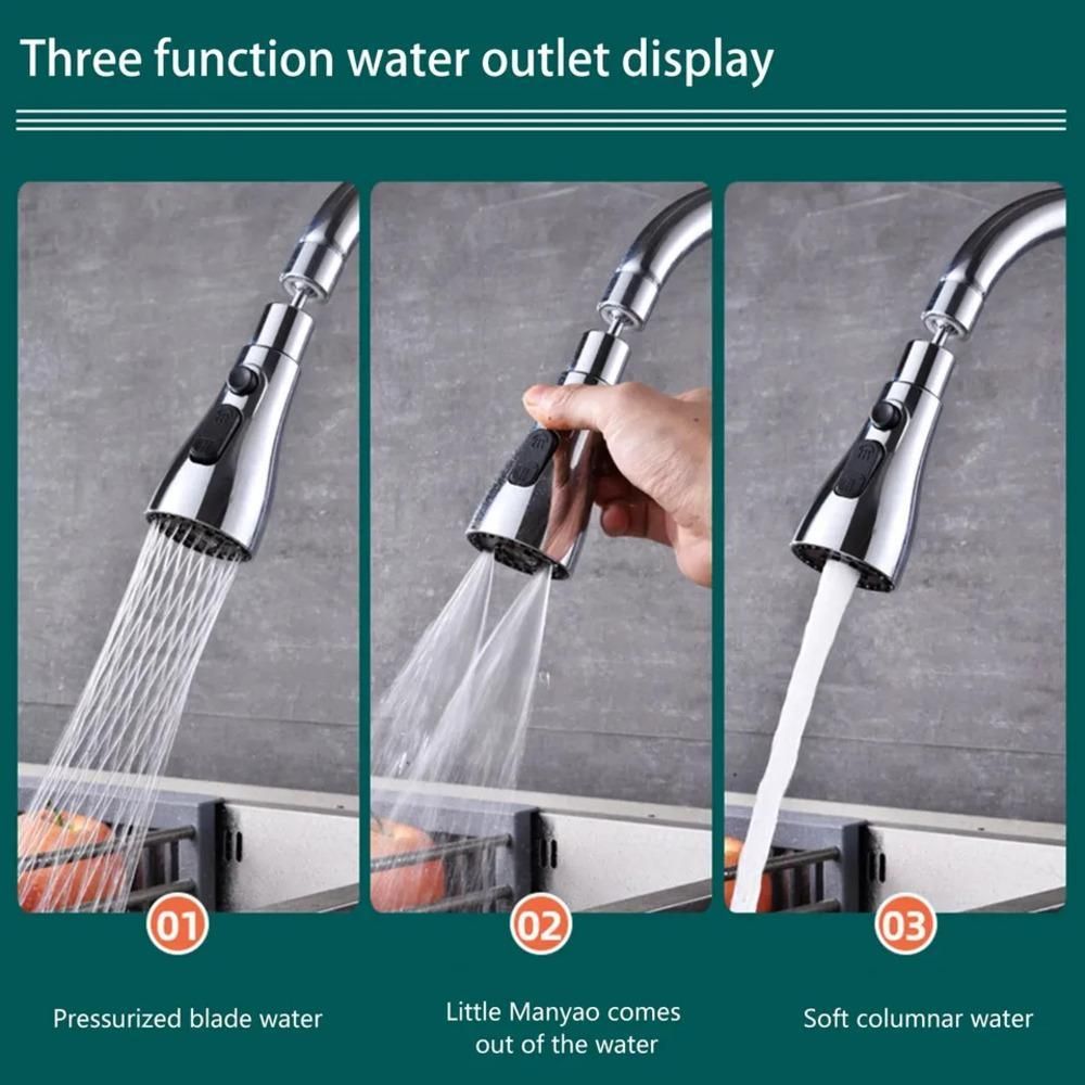3 Modes Kitchen Sink Faucet – Stainless Steel Tap with Aerate & Shower Spray, Upright Handle, Chrome Finish