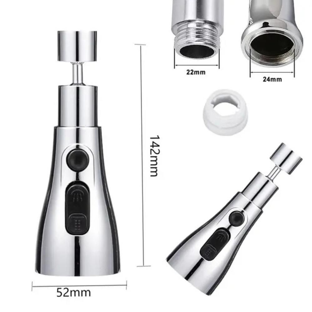 3 Modes Kitchen Sink Faucet – Stainless Steel Tap with Aerate & Shower Spray, Upright Handle, Chrome Finish