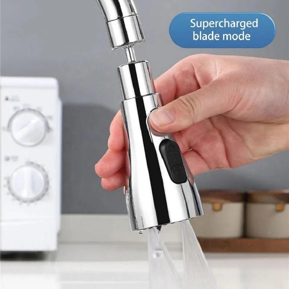 3 Modes Kitchen Sink Faucet – Stainless Steel Tap with Aerate & Shower Spray, Upright Handle, Chrome Finish