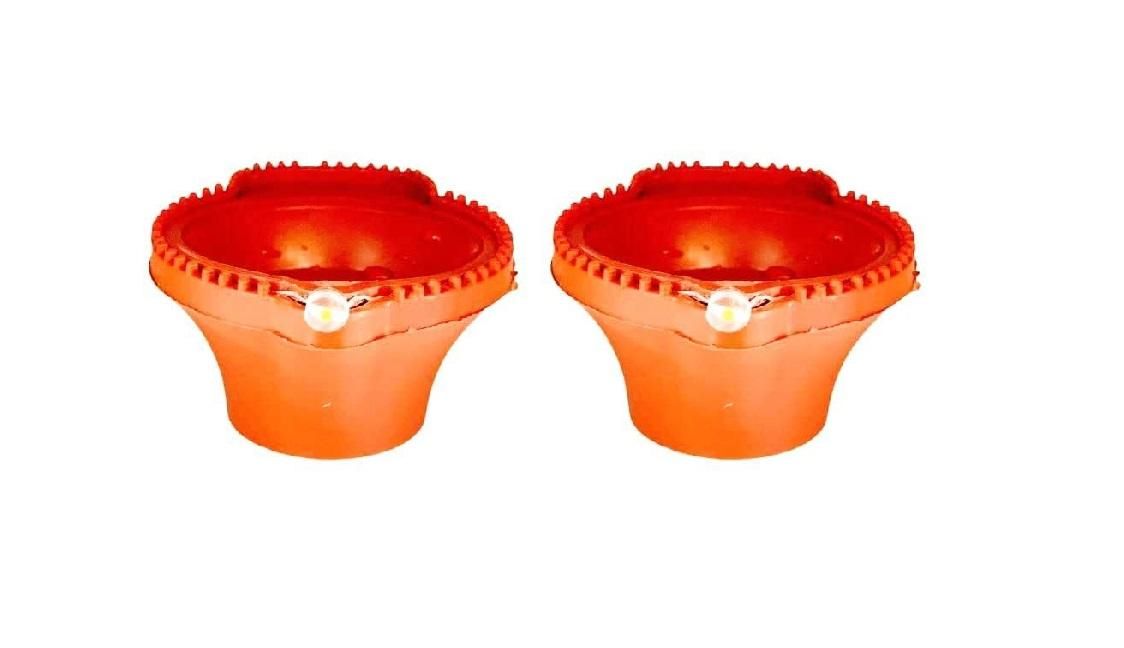 LED Water Sensor Diyas with Ambient Lights (Pack of 6/12/18/24) | Plastic LED Diyas for Pooja, Home Temple, Diwali & Festive Decoration | Automatic ON with Water