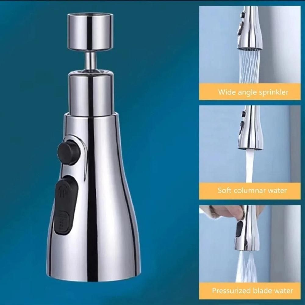 3 Modes Kitchen Sink Faucet – Stainless Steel Tap with Aerate & Shower Spray, Upright Handle, Chrome Finish