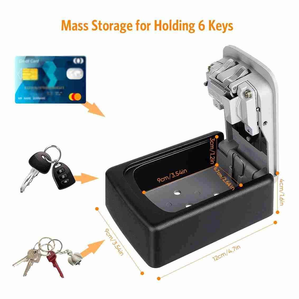 Security Key Lock Box – 4 Digit Outdoor Wall Mount Key Safe