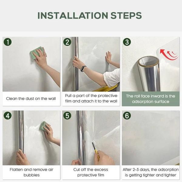Transparent Wall Protection Film (Pack of 2) – Self-Adhesive Electrostatic PP Sheet, Anti-Dirt & Waterproof (40x100 cm)
