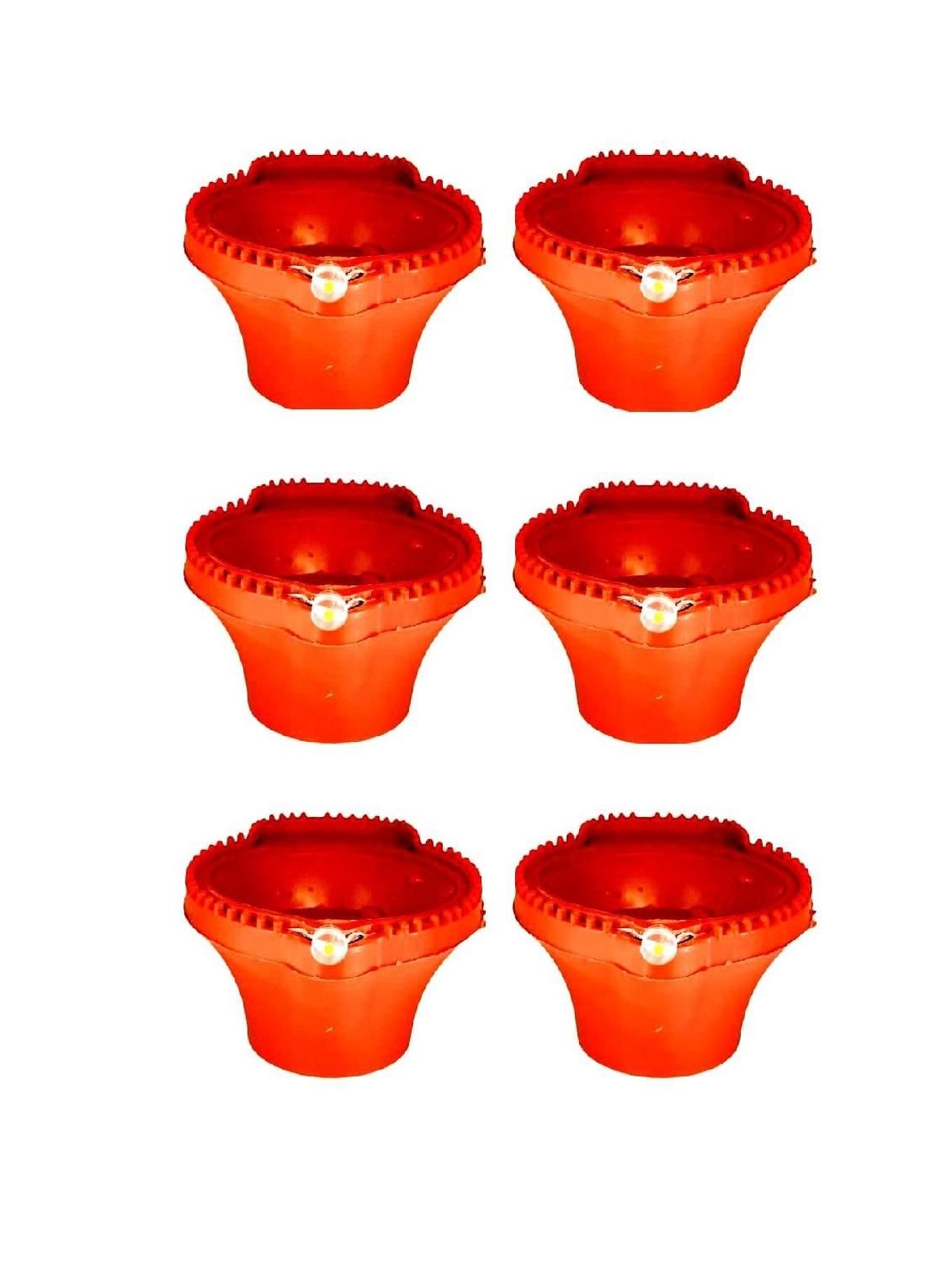 LED Water Sensor Diyas with Ambient Lights (Pack of 6/12/18/24) | Plastic LED Diyas for Pooja, Home Temple, Diwali & Festive Decoration | Automatic ON with Water
