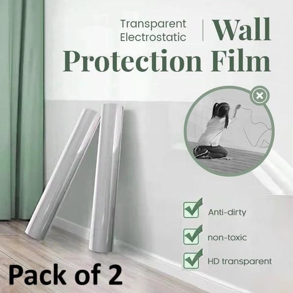 Transparent Wall Protection Film (Pack of 2) – Self-Adhesive Electrostatic PP Sheet, Anti-Dirt & Waterproof (40x100 cm)