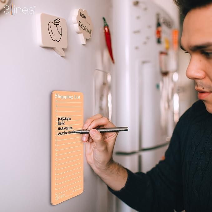 Magnetic Shopping List Board – Reusable Fridge Whiteboard