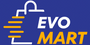 Evo Mart logo with a shopping bag icon on a blue background